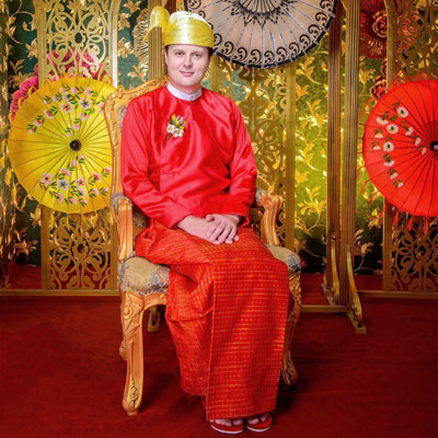 The author in Myanmar costume